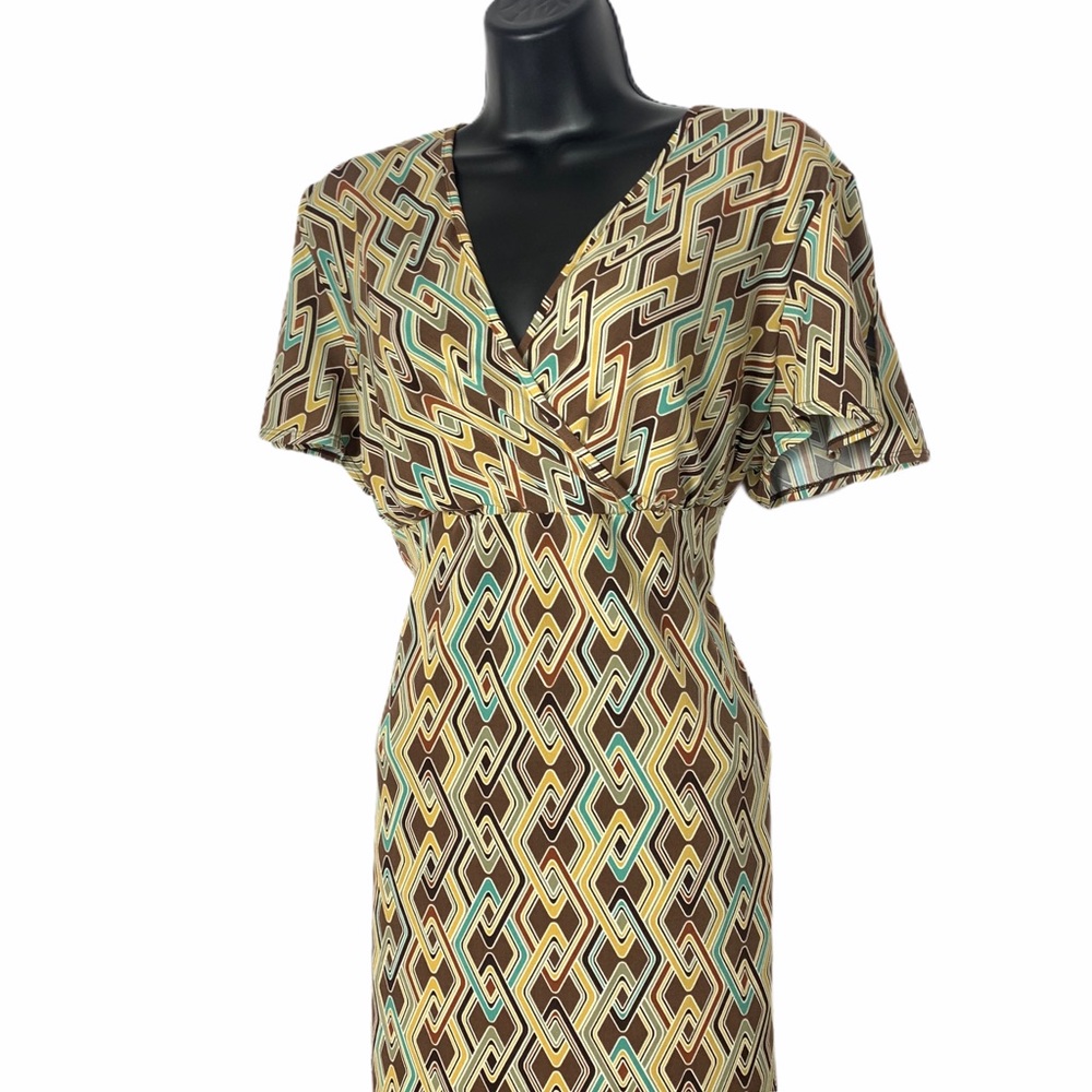 geometric link diamond pattern dress - image 1